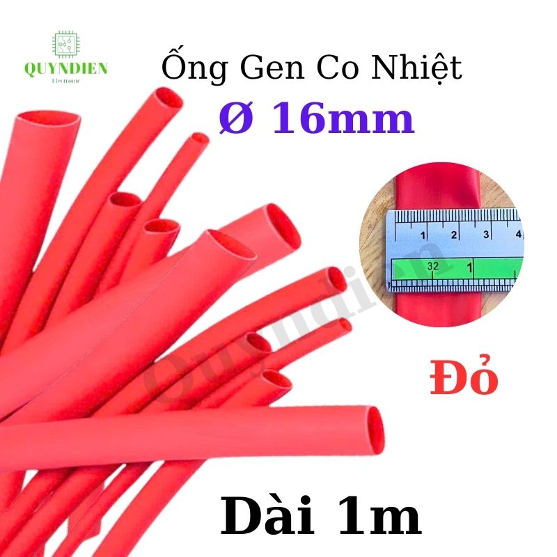 Gen co nhiệt size 16mm màu đỏ
