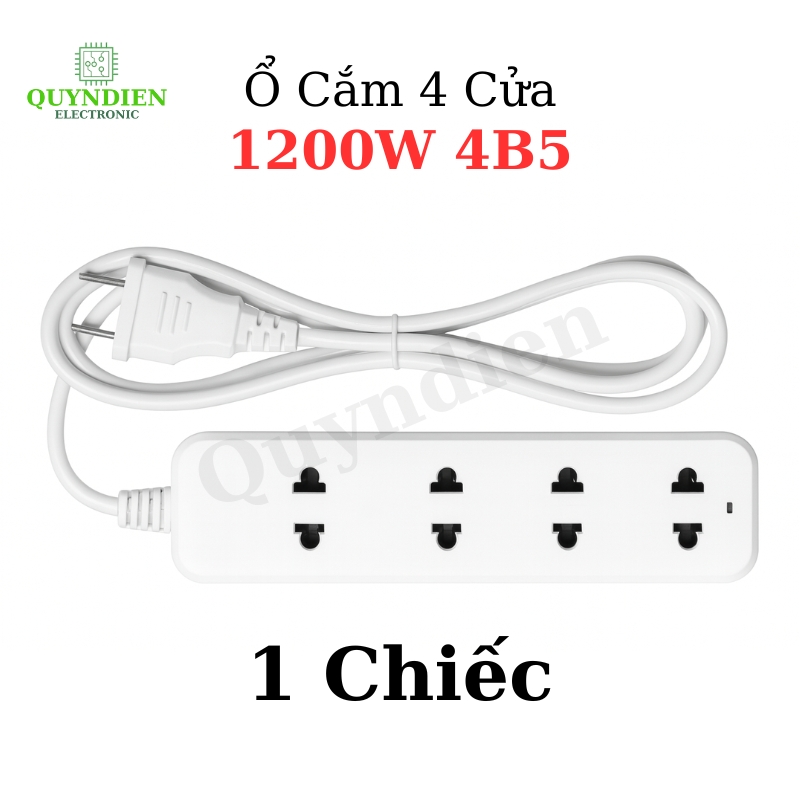 Ổ Cắm 4 Cửa 1200W 4B5 Thiết Kế Gọn Gàng An Toàn Tiện Dụng