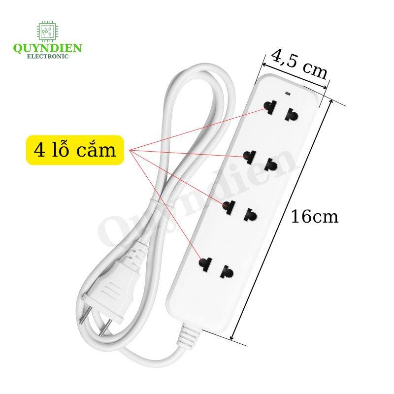 Ổ Cắm 4 Cửa 1200W 4B5 Thiết Kế Gọn Gàng An Toàn Tiện Dụng