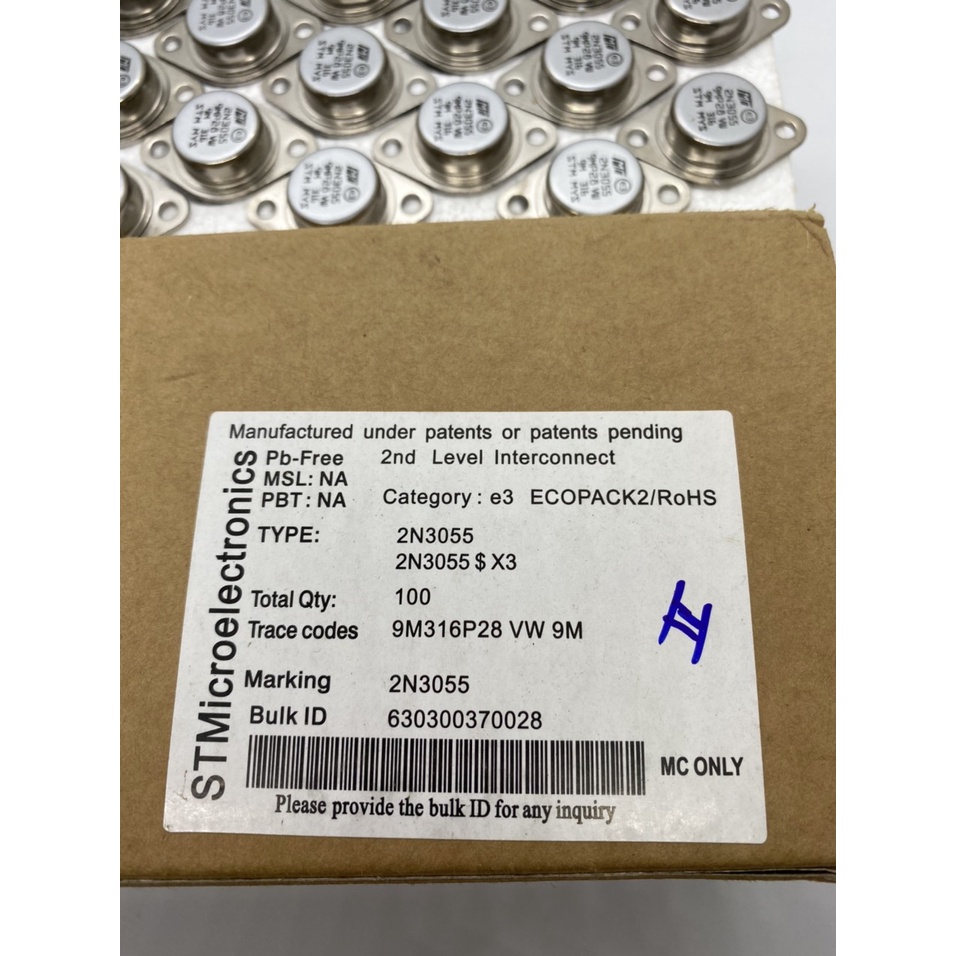 Sò Sắt 2N3055 TO-3 Malaysia ( ZIN MC)
