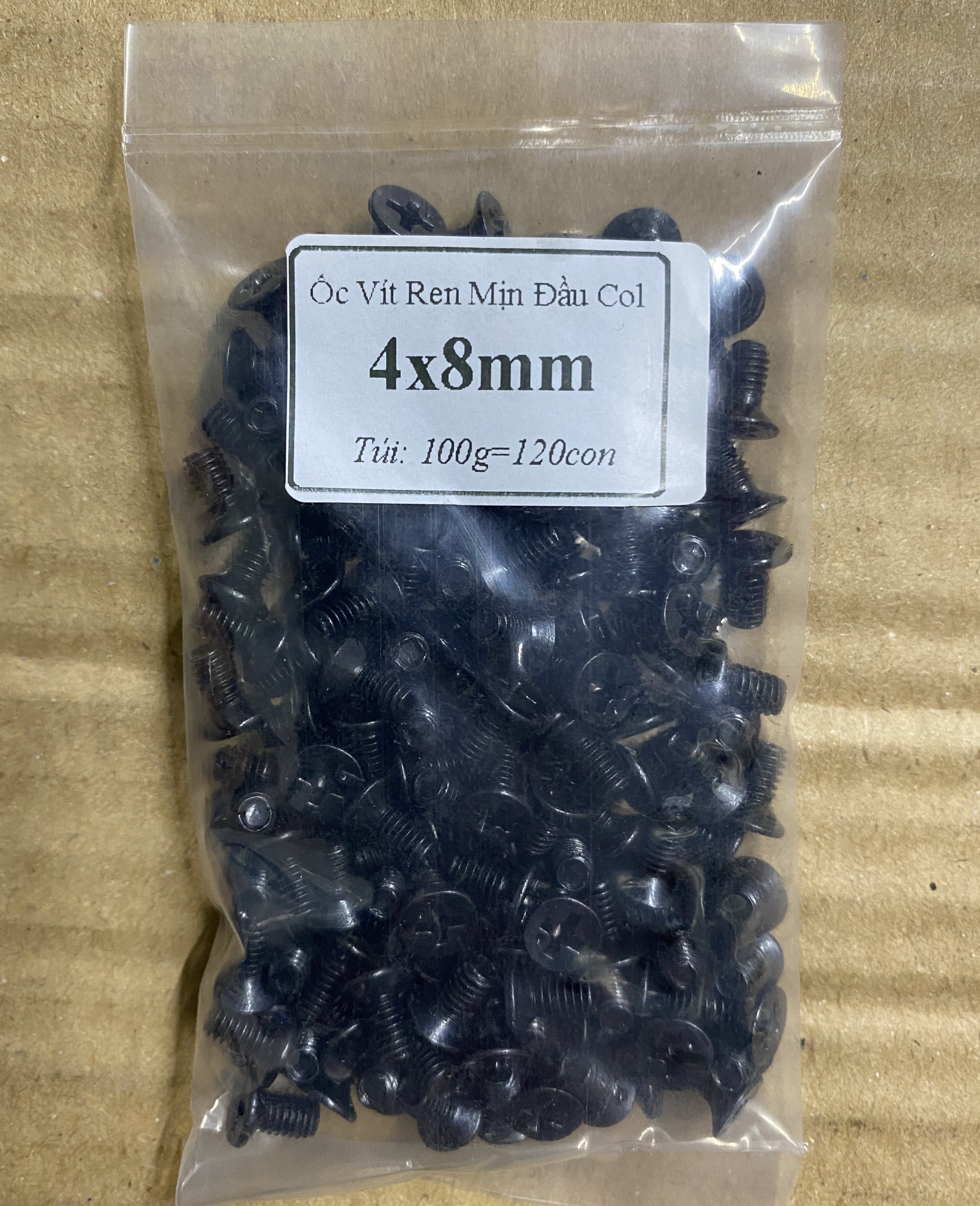 Ốc vít đầu COL M4 REN mịn 4mm dài 8mm số lượng 100g 1 Túi khoản 125 con