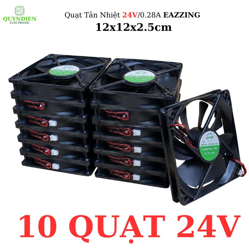 Quạt tản nhiệt 24VDC không chổi than 12x12x2.5cm