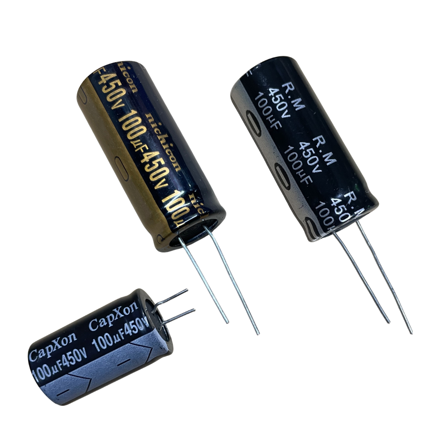 Tụ lộc nguồn 100uf 450V mới 100% chân mềm