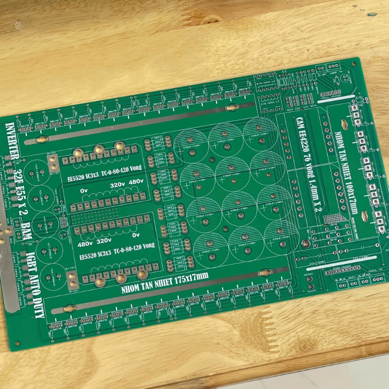 PCB bo mạch kích đ iện 32 fet nhỏ 2 biến áp E5520 đảo pha băm IGBT Auto Duty (Kèm dao động)