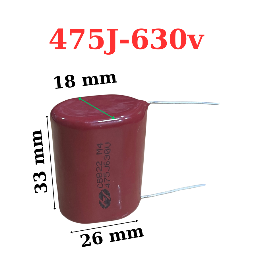 Tụ Kẹo Nâu Đỏ CBB22 475J 630V