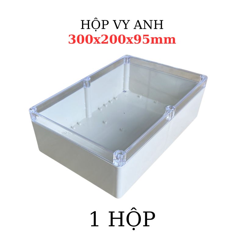 Hộp Nhựa Vy Anh 300x200x95mm Màu Trắng Nắp Trong