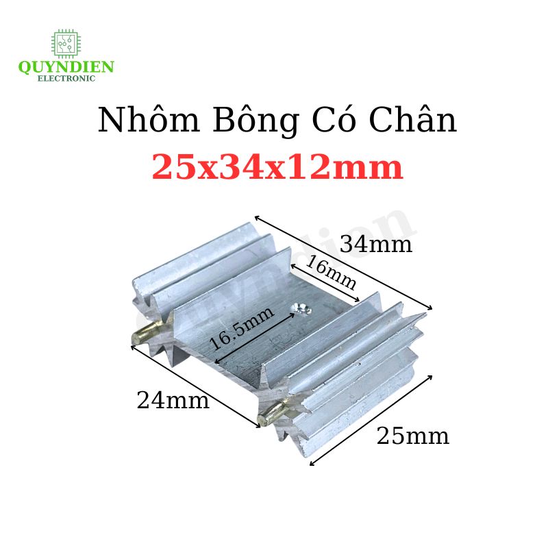 Nhôm Tản Nhiệt - Nhôm Bông TO-247 Kích Thước 34x25x12mm