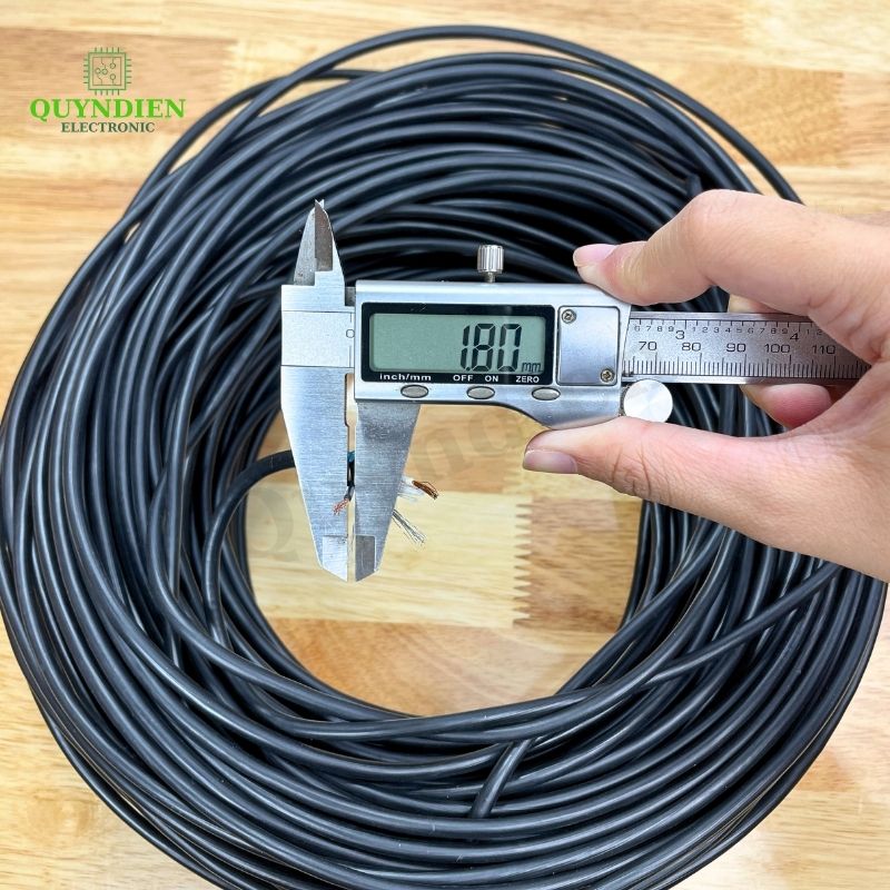 1 mét dây tín hiệu chống nhiễu 3 pin màu đen 4.5mm. Dây linde 3 ruột
