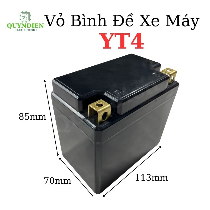 Vỏ Bình Đề Xe Máy YT4 YT5 - Cọc Vuông