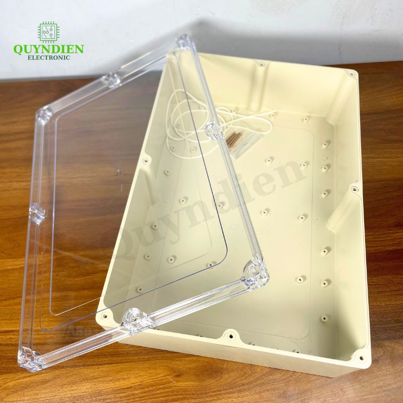 Hộp Nhựa ABS WANCHI 380x260x120mm Màu Trắng Nắp Trong