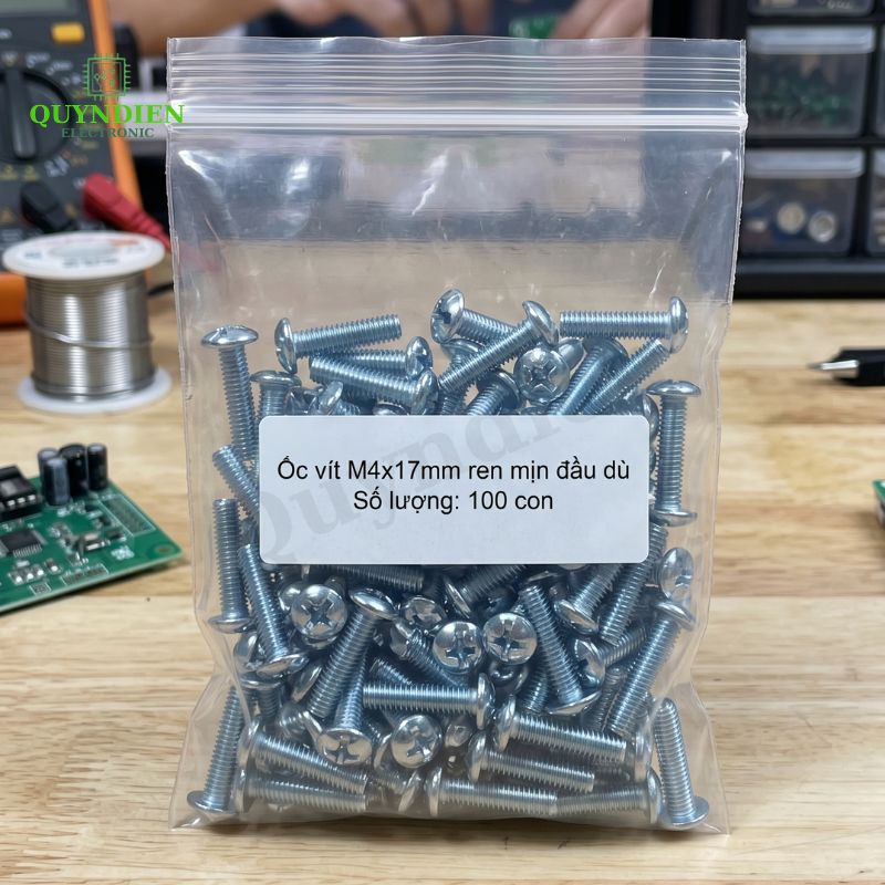 Ốc Vít Đầu Dù Ren Mịn M4x17mm