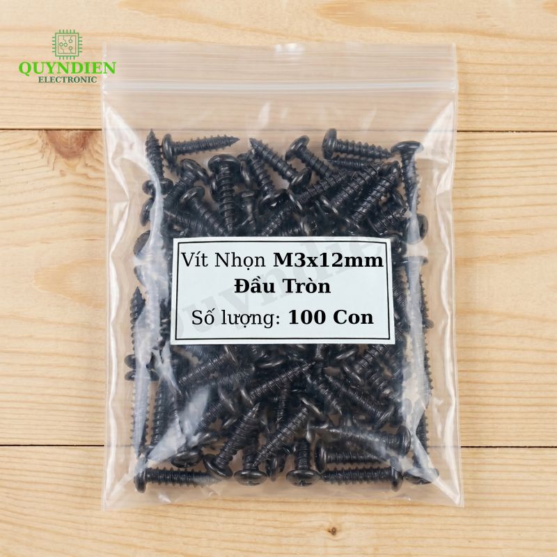 Ốc Vít Nhọn Đầu Tròn M3x12mm