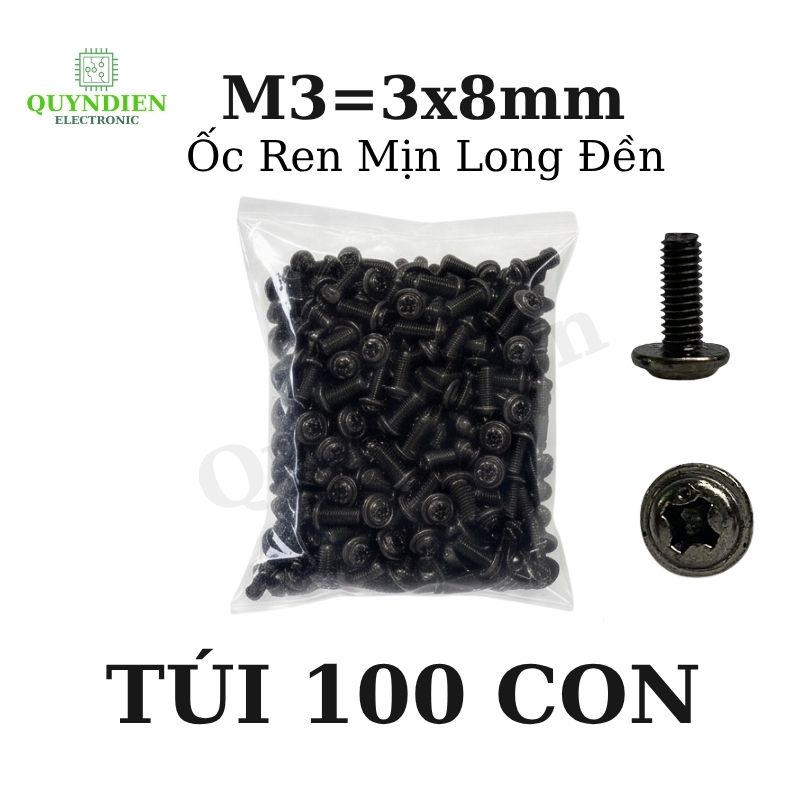 Ốc Vít Ren Mịn Đầu Long Đền M3x8mm