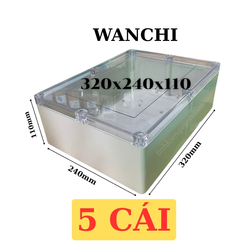 Hộp Nhựa ABS WANCHI 320x240x110mm Nắp Trong Màu Trắng