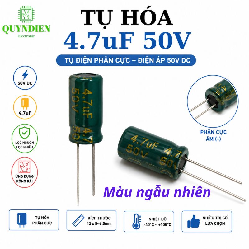 Tụ Hóa 50V 1uF 2.2uF 4.7uF 10uF 47uF