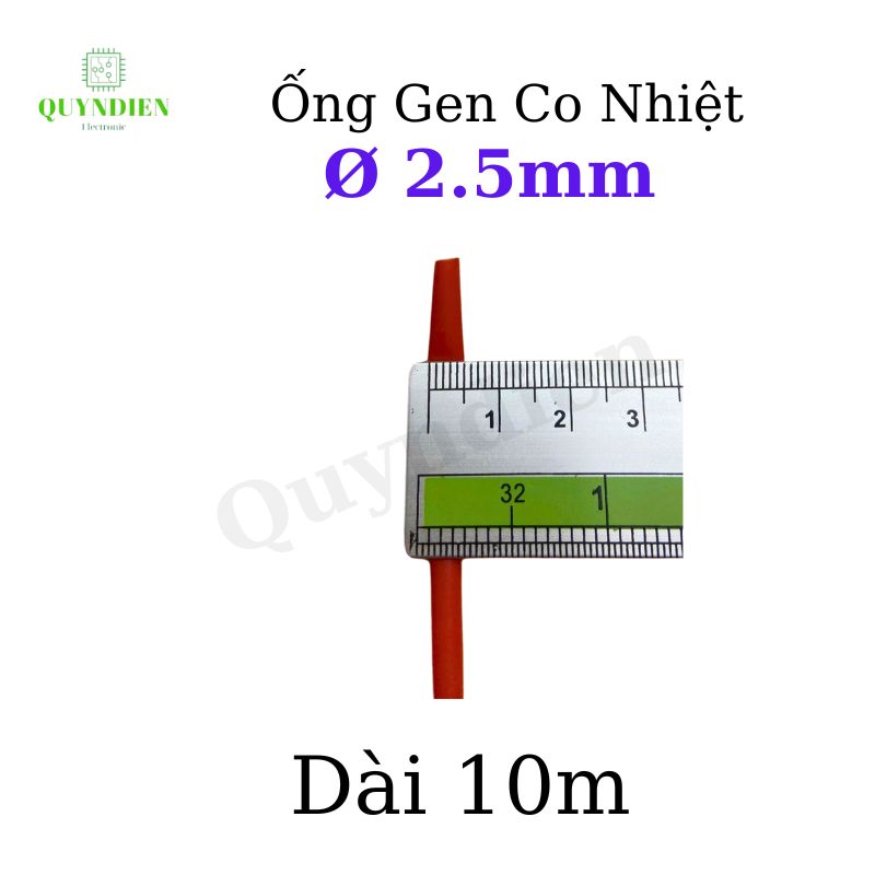 Gen co nhiệt size 2.5mm màu Đỏ