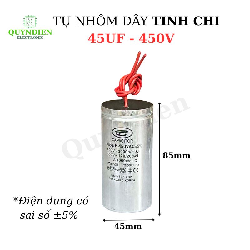 Tụ Nhôm Dây 45uF - 450V