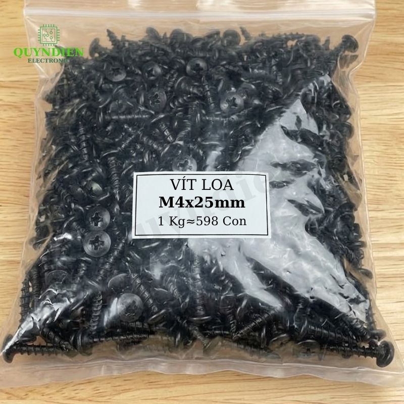 Ốc Vít M4x25mm Taiwan Ren Thưa Nhọn