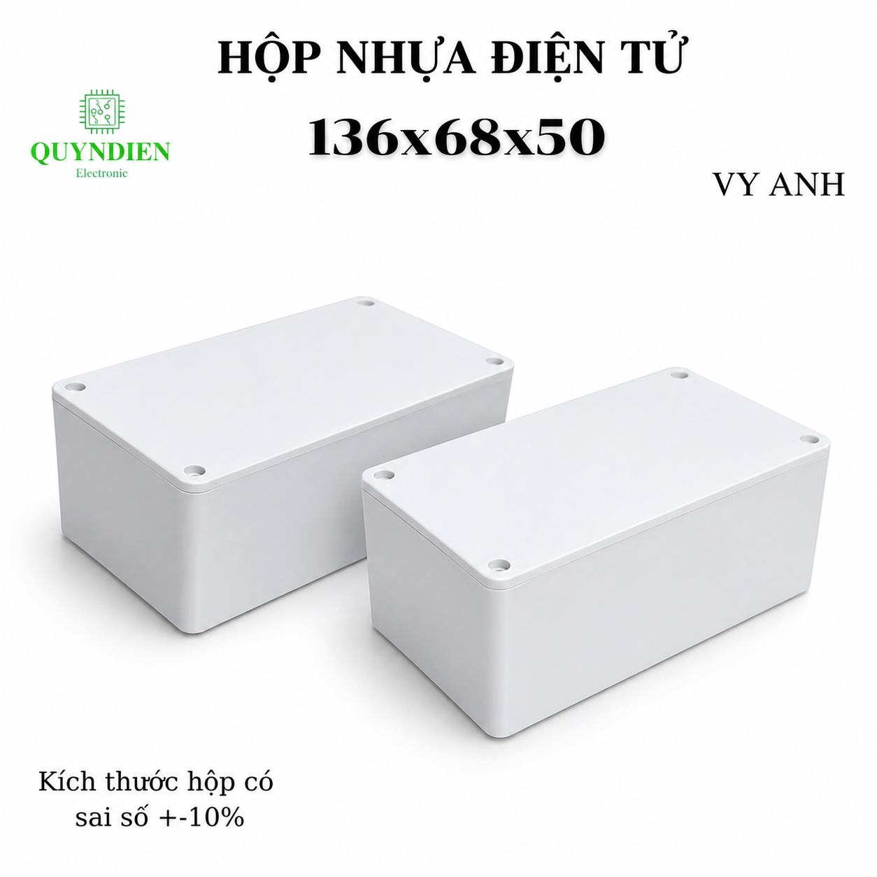 Hộp Nhựa Vy Anh 136x68x50mm Màu Trắng