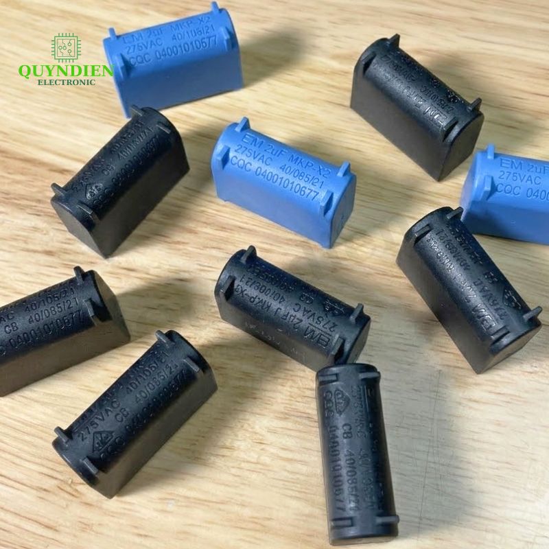 Tụ Bếp Từ 2uF 275VAC/400VDC Màu Đen Đứng