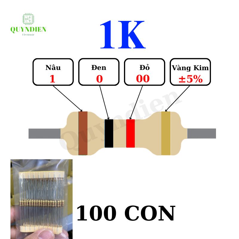 Điện trở Đài Loan 1/4W - 1K