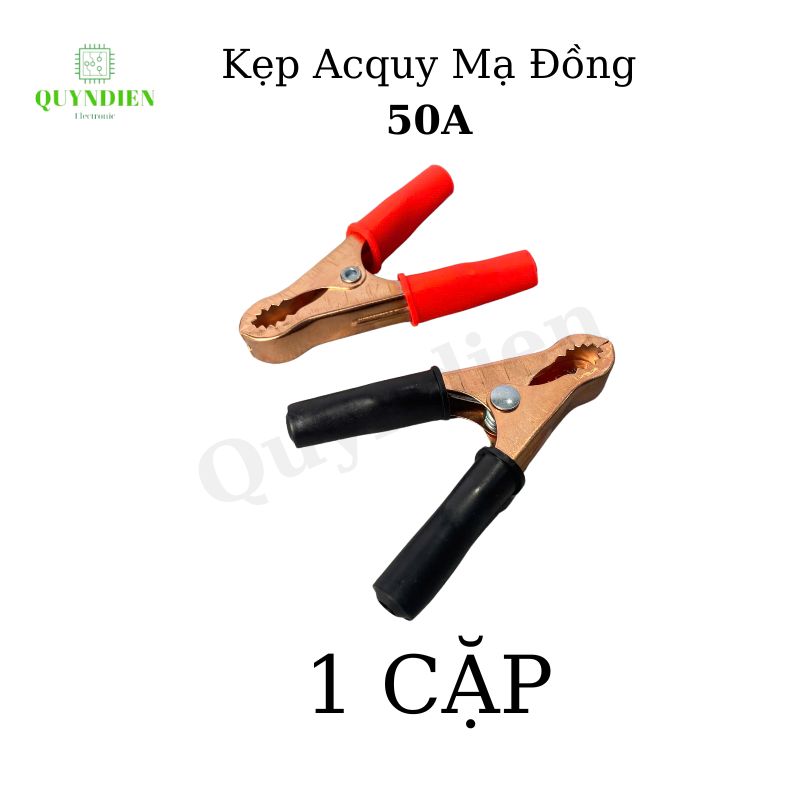 Kẹp Ắc Quy mạ đồng 50Ampe Đỏ Đen