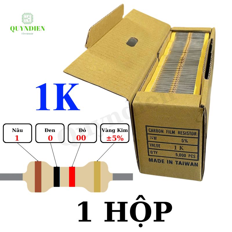 Điện trở Đài Loan 1/4W - 1K