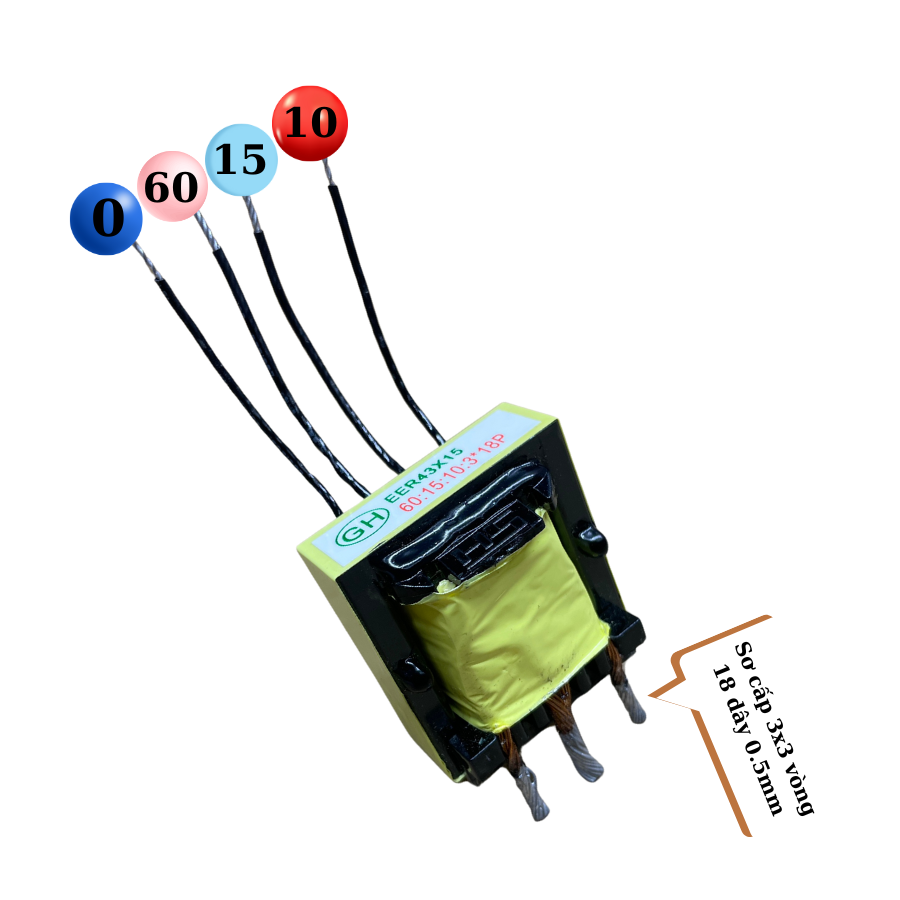 Biến áp xung máy hàn điện tử E4315 60:15:10 hàng mới