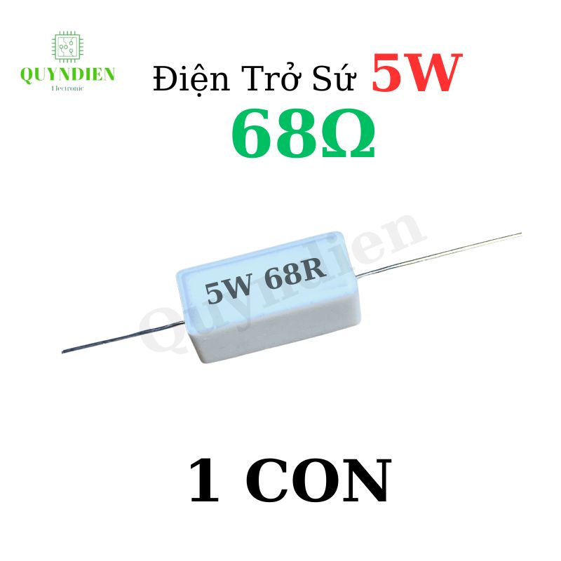 Điện trở sứ 5W chân cắm ±5% dáng Nằm - 68R