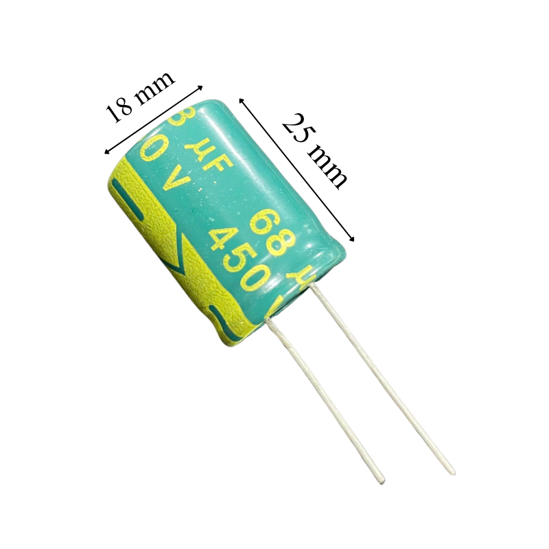 Tụ lọc nguồn 68uf  400v  tụ máy lạnh tụ điều hoà tụ mạch điện (18x25mm)