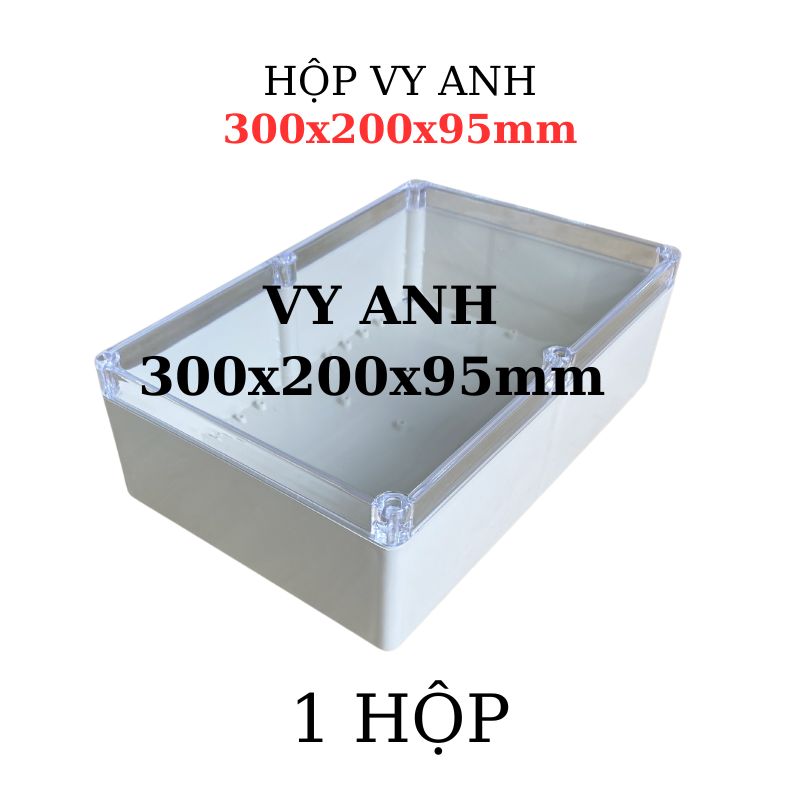 Hộp Nhựa Vy Anh 300x200x95mm Màu Trắng Nắp Trong