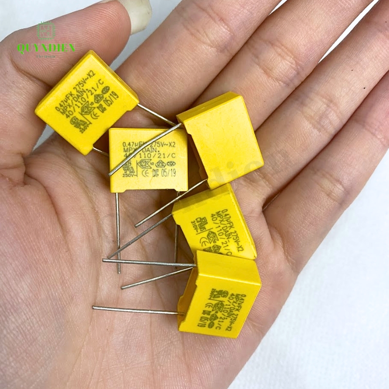 Tụ Kẹo Vàng vuông 0.47uF 275VAC-Xát Nhỏ