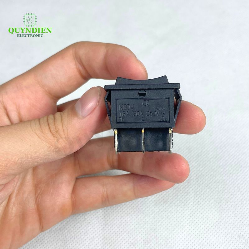 Công Tắc Bập Bênh 6 Chân KCD4 16A/30A 250V Đen Không Đèn
