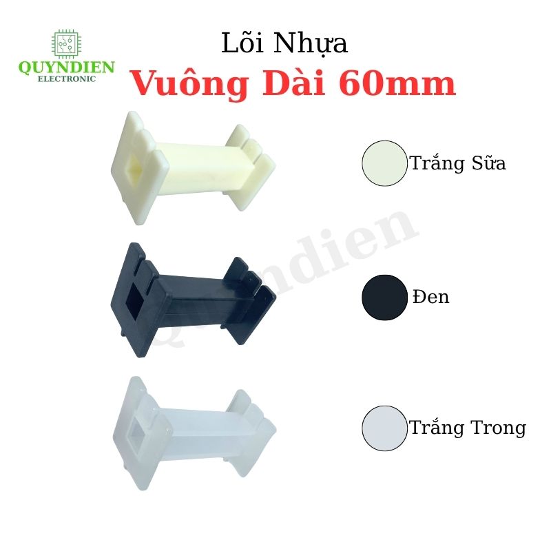Lõi Nhựa Vuông Dài 60mm Quấn Cuộn Cảm Phân Tần Loa - Màu Đen