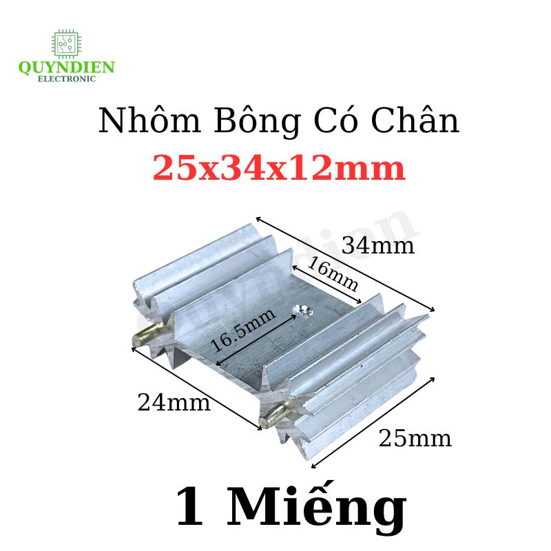 Nhôm Tản Nhiệt - Nhôm Bông TO-247 Kích Thước 34x25x12mm