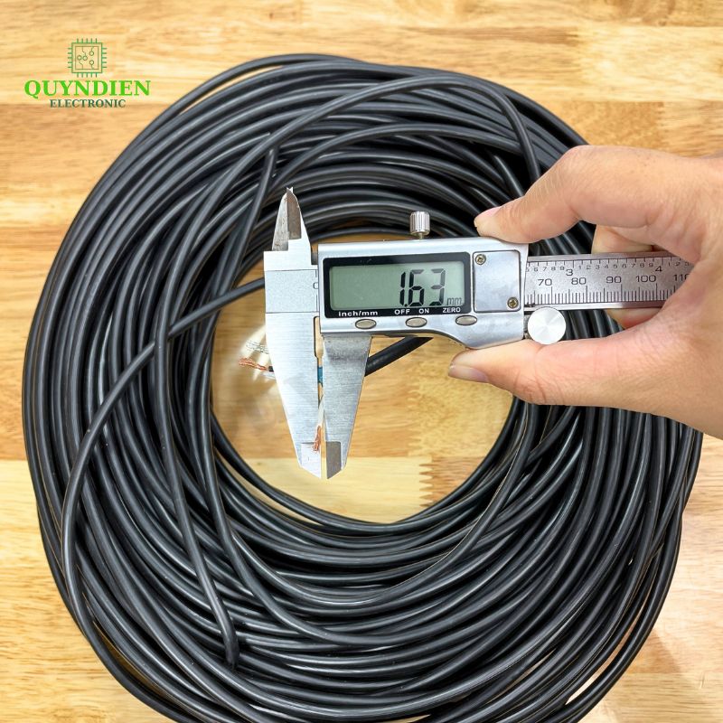 1 mét dây tín hiệu chống nhiễu 3 pin màu đen 4.5mm. Dây linde 3 ruột