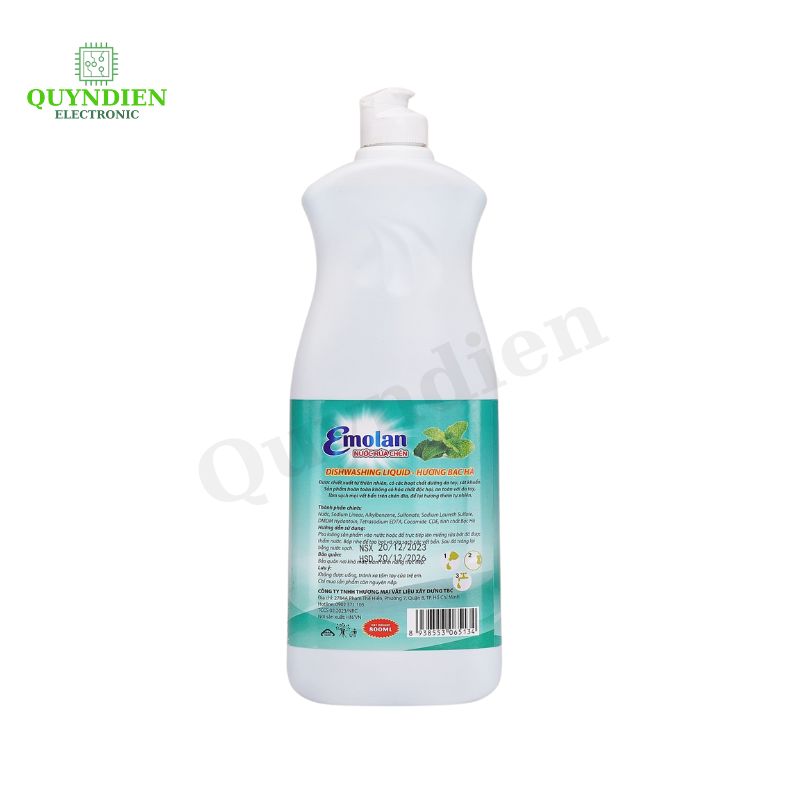 Nước rửa chén Emolan hương BẠC HÀ - 800ml