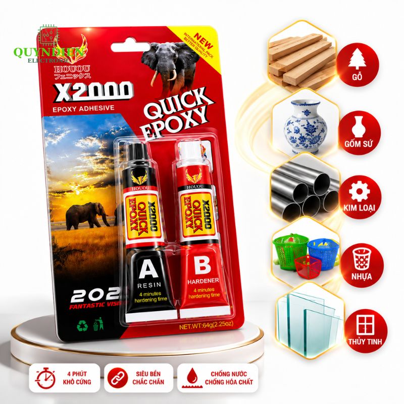 Keo AB Thái Lan X2000 Quick Epoxy - Thùng 24 Vĩ