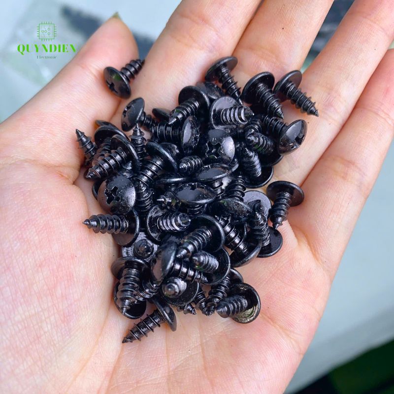 Ốc vít nhọn M4x10mm đầu tròn dài 10mm - 100 Con