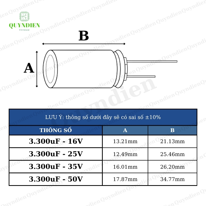 Tụ hóa 3300uf-16v 25v 35v 50v giá bán 1 tụ