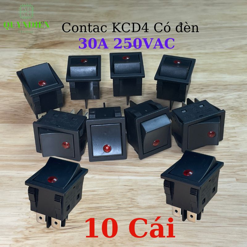 Công Tắc Bập Bênh 4 Chân KCD4 30A 125/250VAC Đen