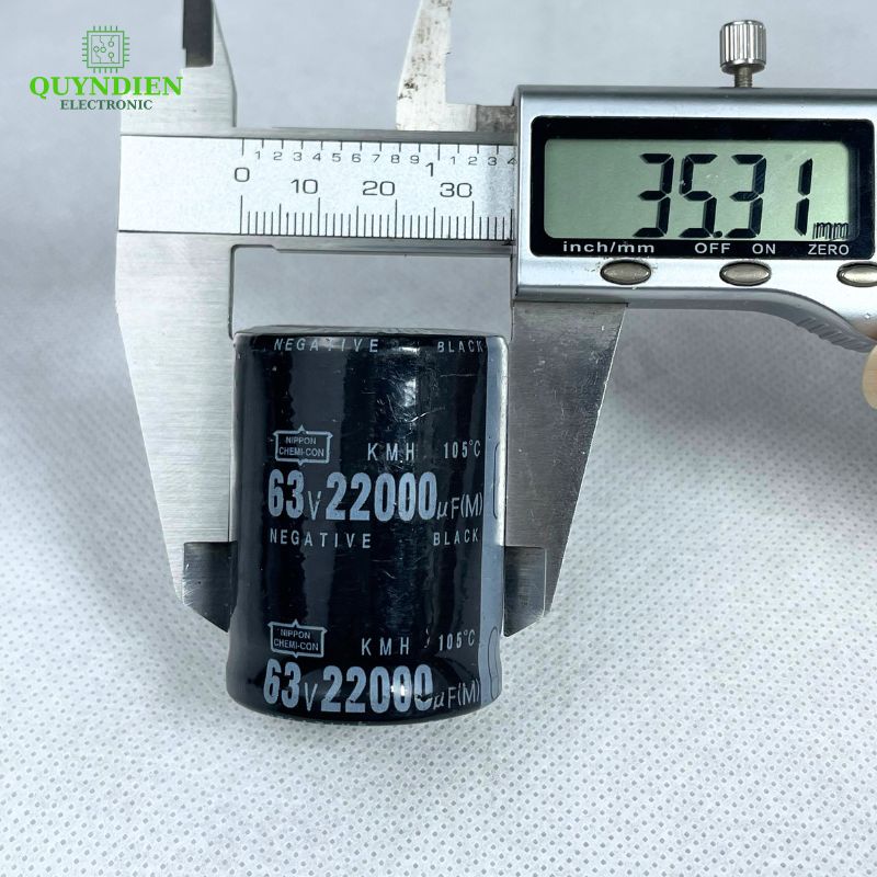 Tụ Lọc Nguồn Đen 22000uF 63V – Kích Thước 46mmx35mm