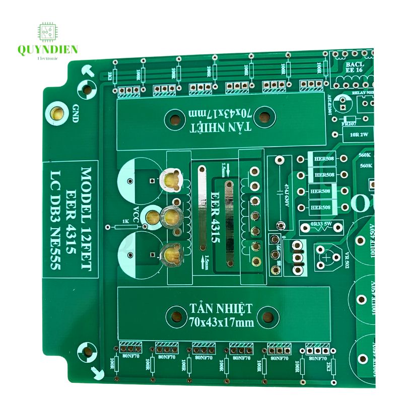 PCB bo mạch kích điện 12 fet LC DB3 NE555 + Dao Động KA3525 Biến áp máy hàn Phíp FR4