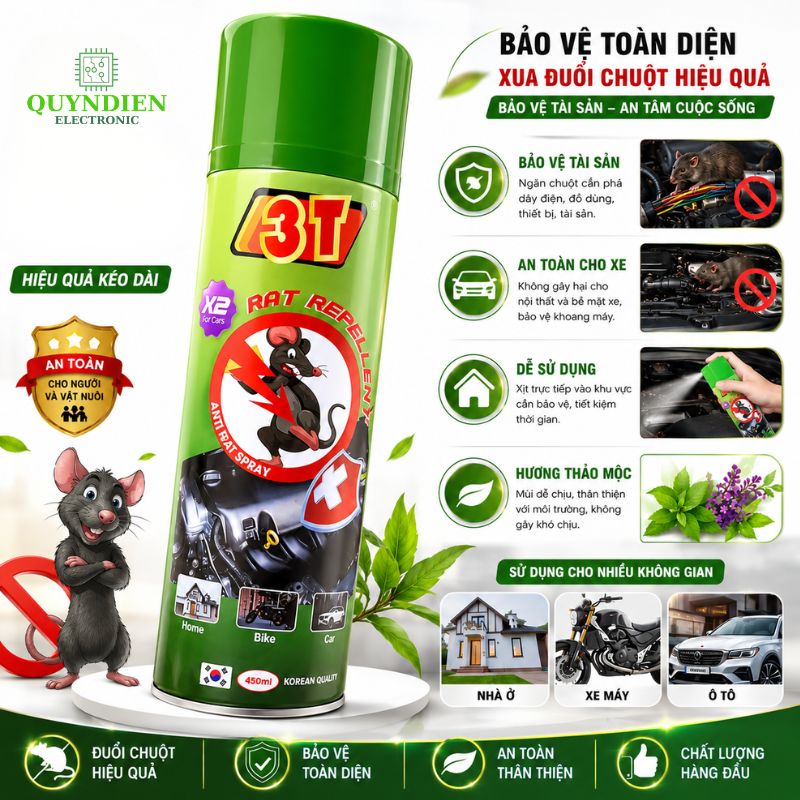 Chai Xịt Đuổi Chuột 3T