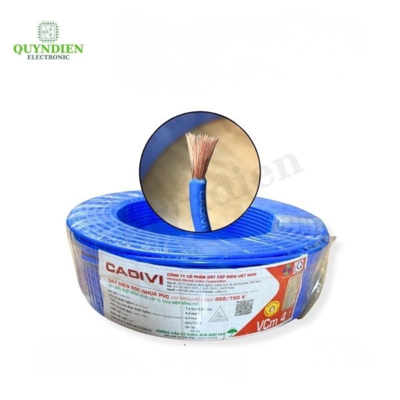 Dây Điện Cadivi Dây Đơn Mềm VCm-4 450/750V