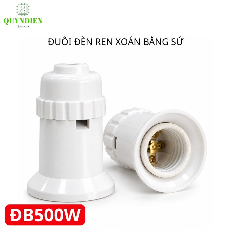 Đuôi đèn lõi sứ chịu nhiệt chịu bão 500W ren xoáy E27 SOPOKA ĐB500W