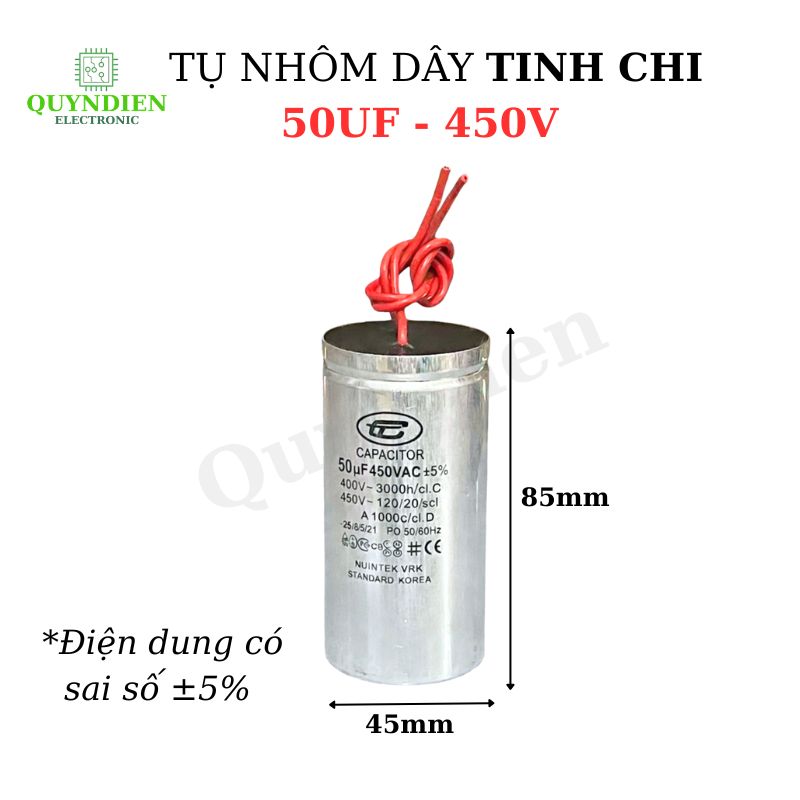 Tụ Nhôm Dây 50uF - 450V
