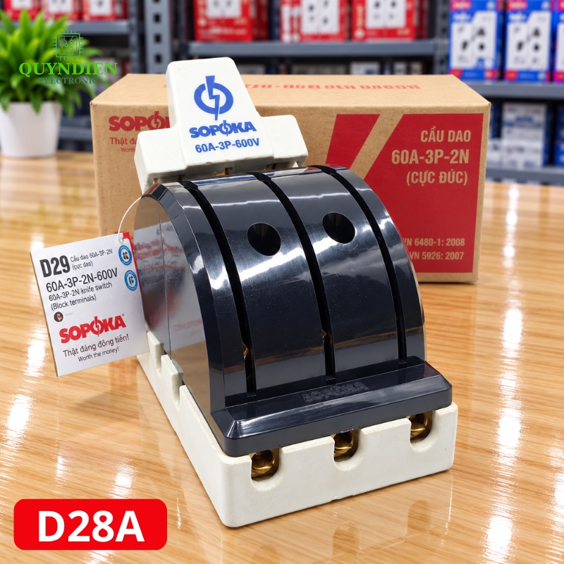 Cầu Dao Đảo 3 Pha 3P 600V Đế Sứ SOPOKA