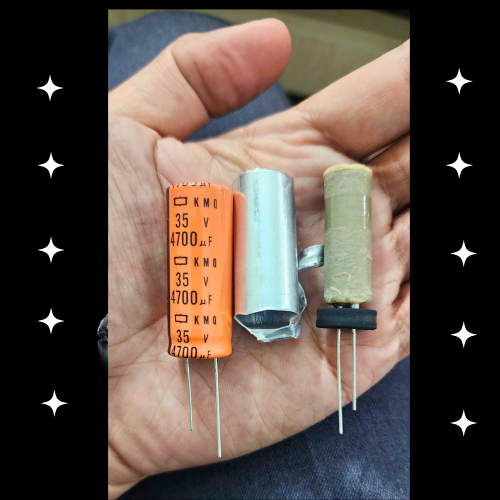 Tụ lộc nguồn LBG 6700uF 35V màu CAM chân mềm (18x40mm)