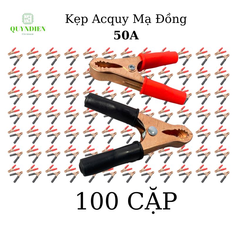 Kẹp Ắc Quy mạ đồng 50Ampe Đỏ Đen